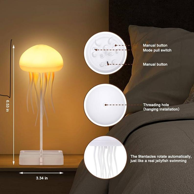 Jellyfish Lamp with Moving Tentacles